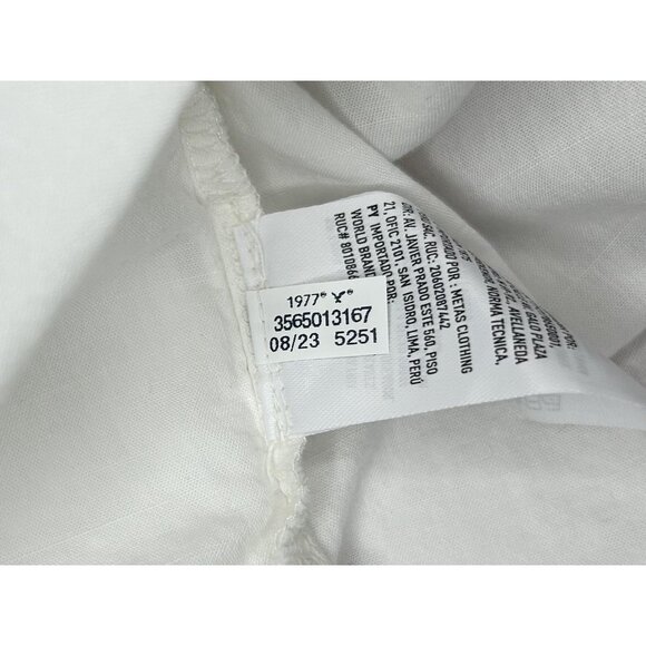 American Eagle Shirt Womens L White Oversized Fit Boyfriend Button Long Sleeve - Picture 15 of 16